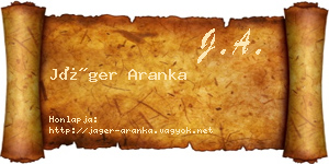 Jáger Aranka névjegykártya