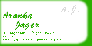 aranka jager business card